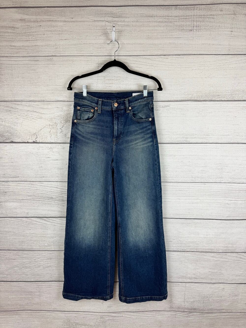 Gap Women's High Rise Stride Dark Wash Wide Leg Jeans Size 4